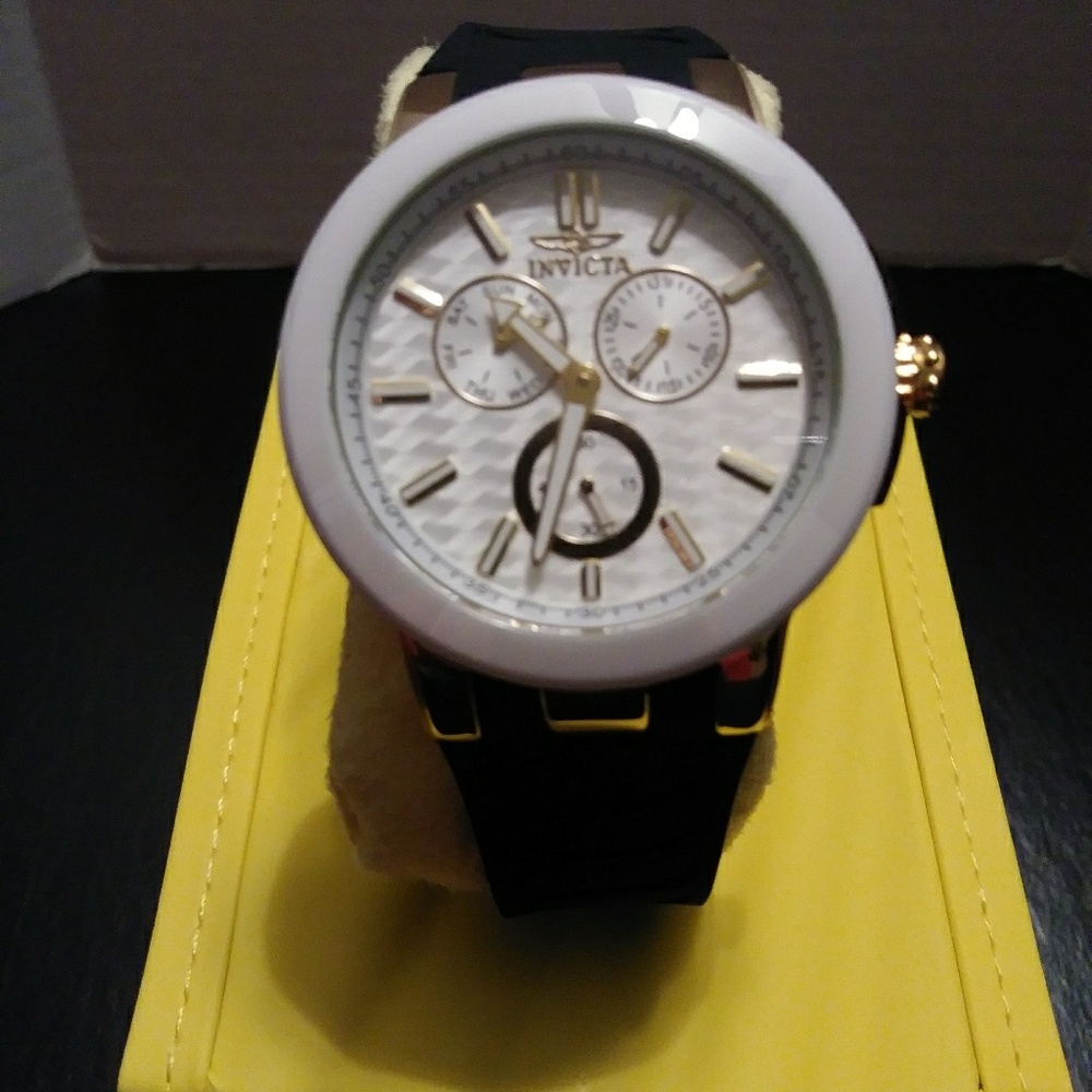 Ceramics Multi-Function Silver Dial Black Silicone